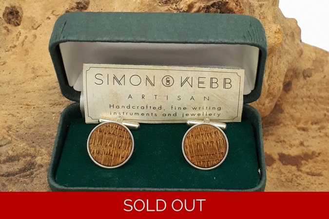Sterling silver cufflinks in Bath Abbey oak Sterling silver cufflinks in Bath Abbey oak